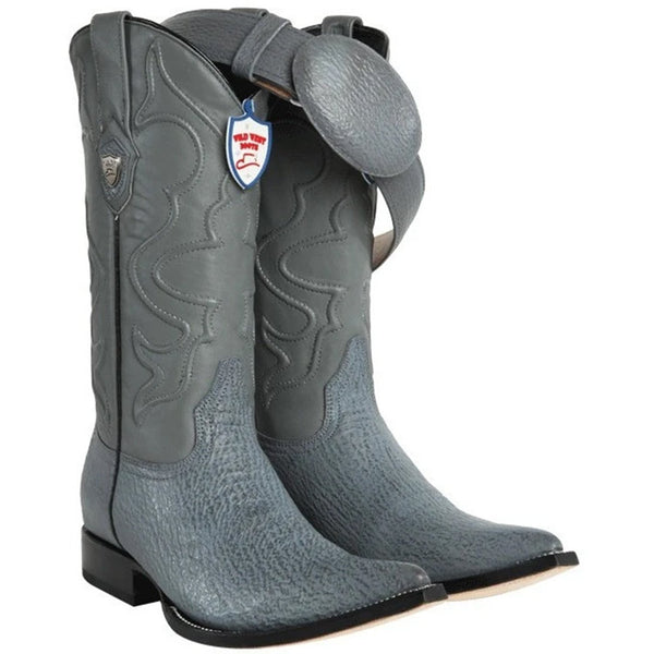 Wild West 2959309 Men's | Color Gray | Men's Wild West Sharkskin 3x Toe Boots Handcrafted