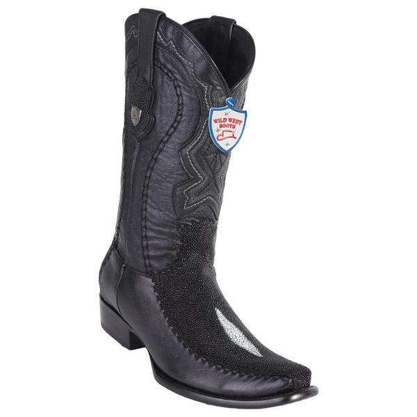 Wild West Boots #279F1205 Men's | Color Black | Men's Wild West Stingray Boots Single Stone Dubai Toe
