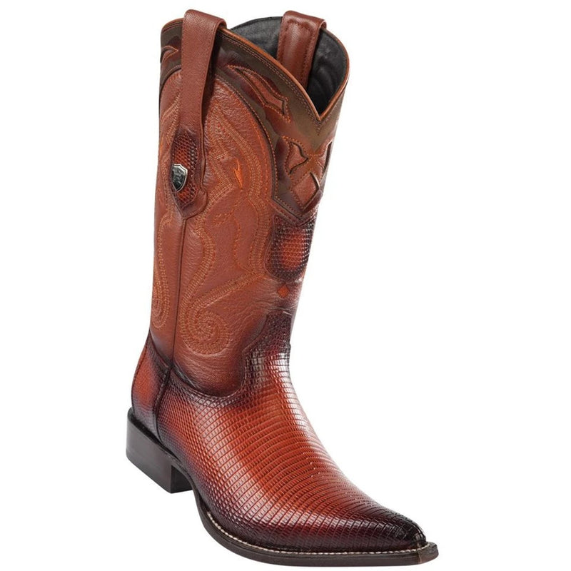 Wild West Boots #2950657 Men's | Color Faded Cognac | Men’s Wild West Lizard Boots 3X Toe Handcrafted