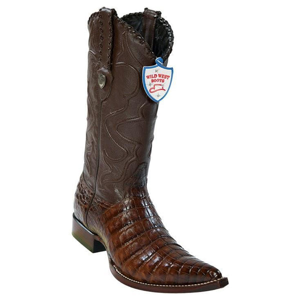 Wild West Boots #2958207 Men's | Color Brown | Men's Wild West Caiman Belly 3x Toe Boots Handcrafted