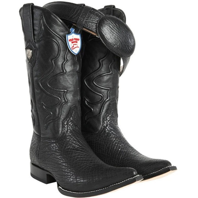 Wild West 2959305 Men's | Color Black | Men's Wild West Sharkskin 3x Toe Boots Handcrafted