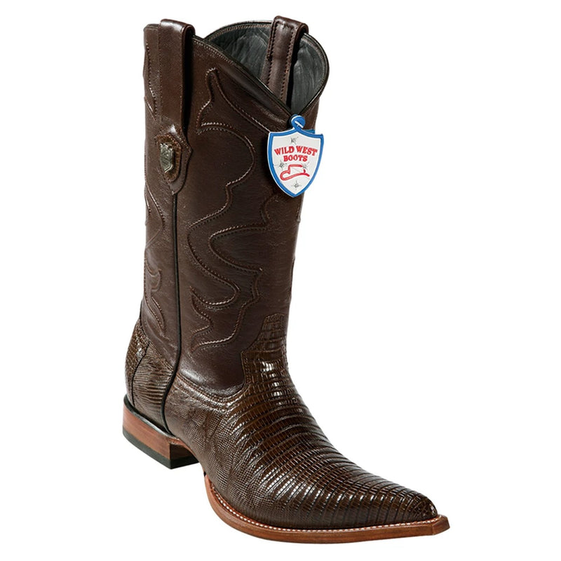 Wild West Boots #2950707 Men's | Color Brown | Men's Wild West Teju Lizard 3x Toe Boots Handcrafted
