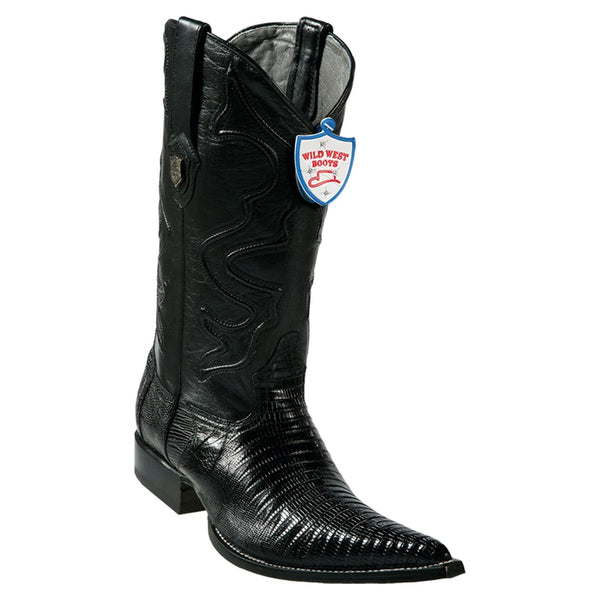 Wild West Boots #2950705 Men's | Color Black | Men's Wild West Teju Lizard 3x Toe Boots Handcrafted