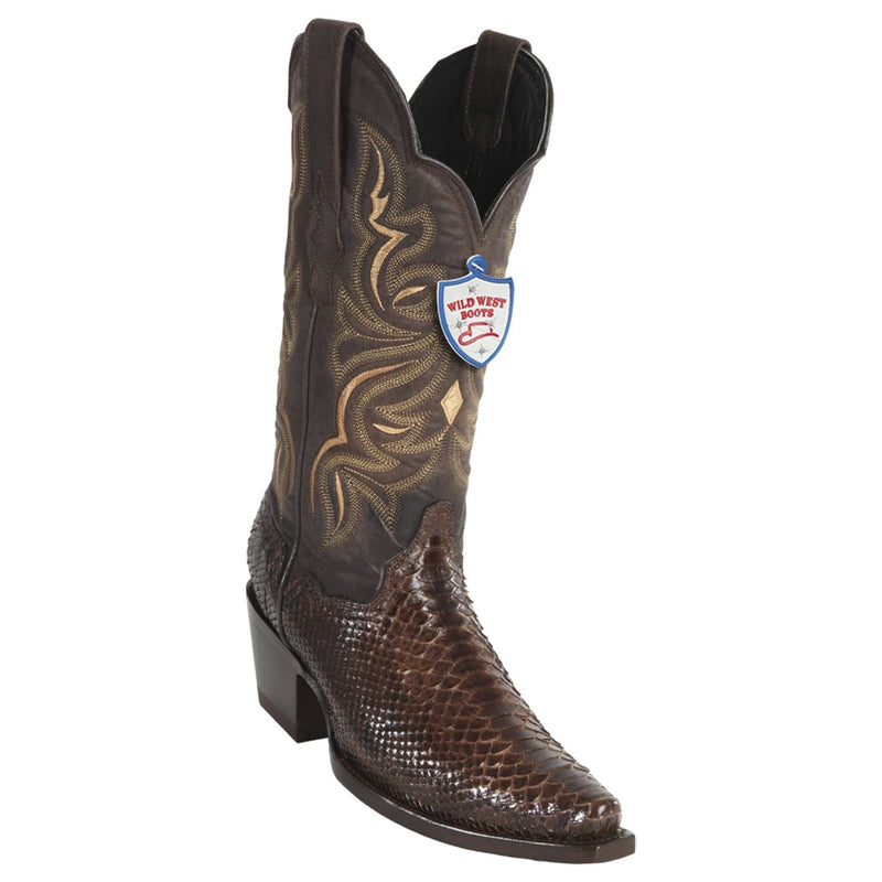 Wild West Boots #2345707 Women's | Color Brown | Women's Wild West Python Boots Snip Toe Handcrafted