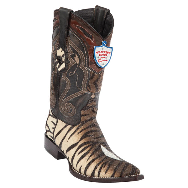 Wild West Boots #2955573 Men's | Color Black | Men's Wild West Single Stone Stingray 3x Toe Boots Handmade