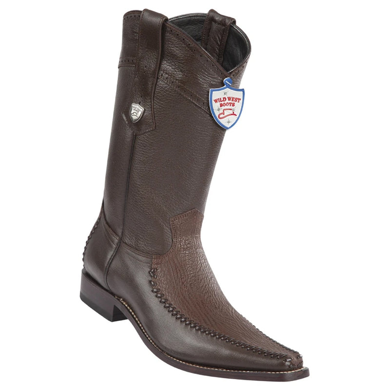 Wild West 278t9307 Men's | Color Brown | Men's Wild West Sharkskin With Deer Square Toe Boots Handmade