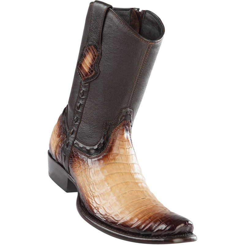 Wild West Boots #279B8215 Men's | Color Faded Oryx | Men's Wild West Caiman Belly Boots Dubai Toe Handcrafted