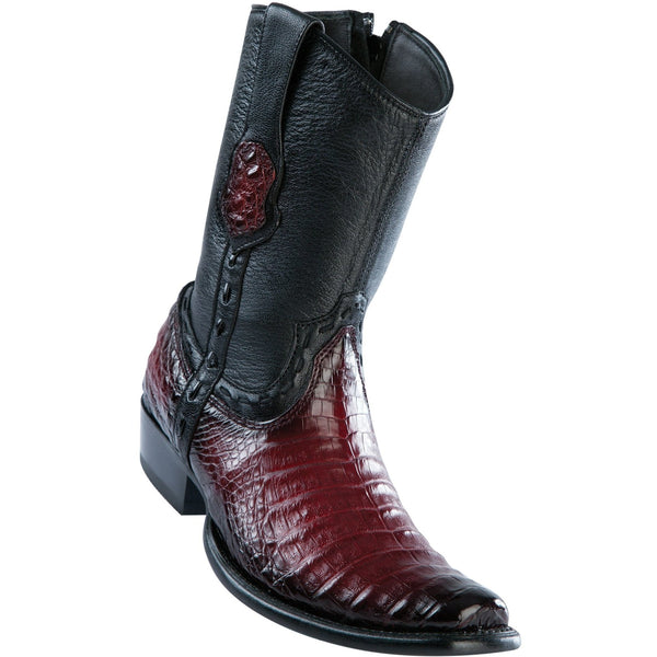 Wild West Boots #279B8243 Men's | Color Faded Burgundy | Men's Wild West Caiman Belly Boots Dubai Toe Handcrafted