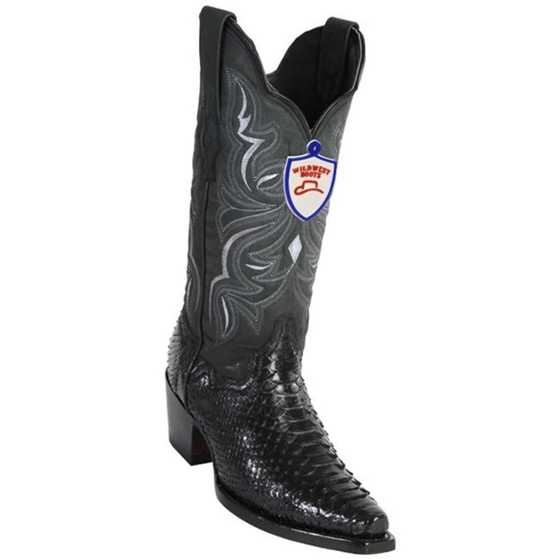 Wild West Boots #2345705 Women's | Color Black | WWomen's Wild West Python Boots Snip Toe Handcrafted