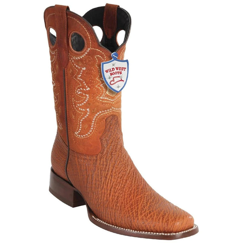 Wild West 28189303 Men's | Color Cognac | Men's Wild West Sharkskin Boots Square Toe Handcrafted